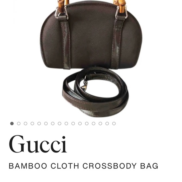 Gucci mini black canvas bamboo handle crossbody bag - Picture 2 of 2